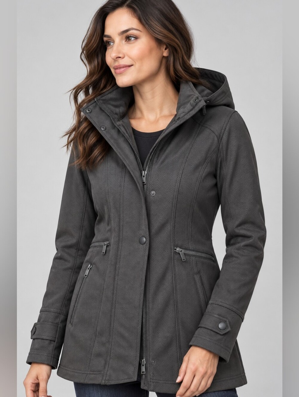 Zella Womens Softshell Fleece Hooded Small Jacket